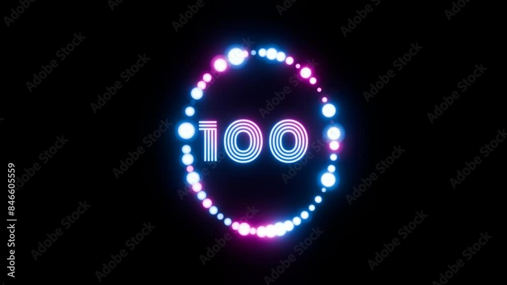 Aufkleber Retro Loading Animation: Futuristic Progress Circle with Vibrant Neon Colors