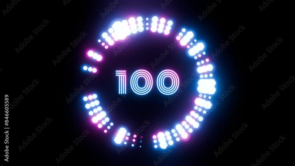 Aufkleber Retro Loading Animation: Futuristic Progress Circle with Vibrant Neon Colors