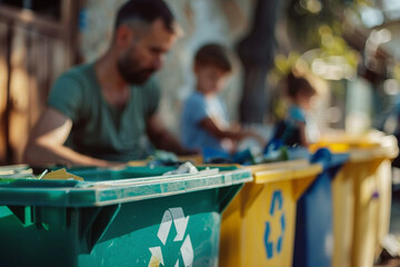 Generative AI, sorting garbage conceptual picture, social responsibility, civil cleaning service