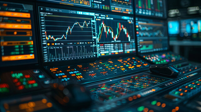 Overview of trading forex data displayed on a stock exchange interface - Financial concept