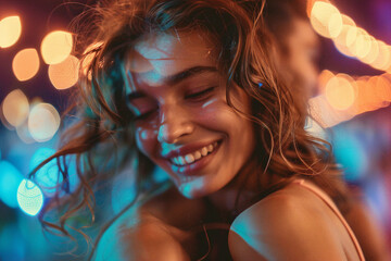 Generative AI illustration of happy people have fun weekend party