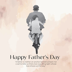 Happy Father's Day Social Media Template For Instagram Post Feed.