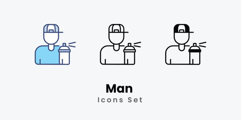 Man icons vector set stock illustration