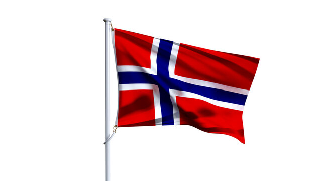 Waving flag of norway isolated on transparent background. - Powered by Adobe