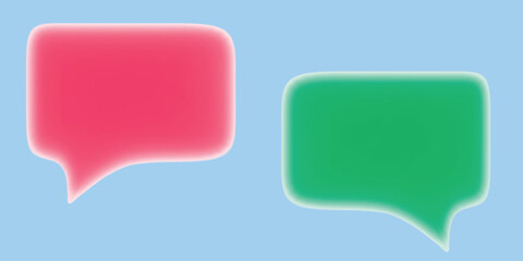 Red and green speech bubble pair