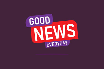 Information report, important daily media publication banner. Info label good news everyday headline lettering for newsletter or reportage advertisement vector illustration isolated on purple.