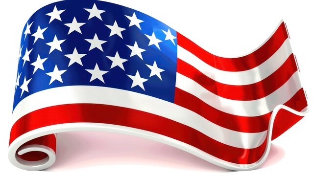 recommend clip art: An American flag, rendered in digital form, waves proudly with its red, white, and blue colors and a field of stars
