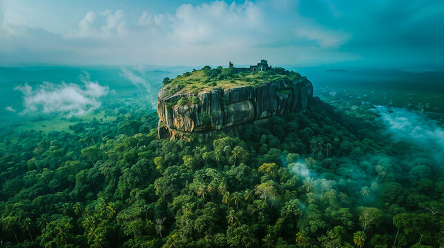 Majestic Sigiriya rock fortress in Sri Lanka.