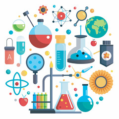 science and icon set