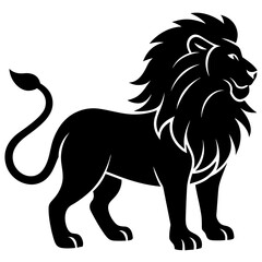 Lion vector silhouette on white background 