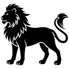 Lion vector silhouette on white background 