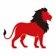 Lion vector silhouette on white background 