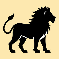 Lion vector silhouette on white background 