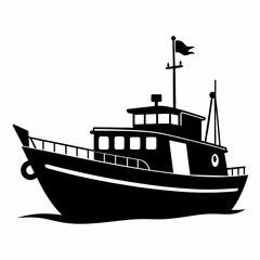 boat vector silhouette illustration 