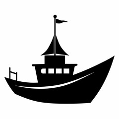 boat vector silhouette illustration 