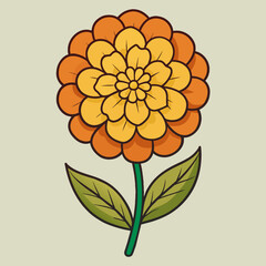 Marigold Wildflower vector illustration