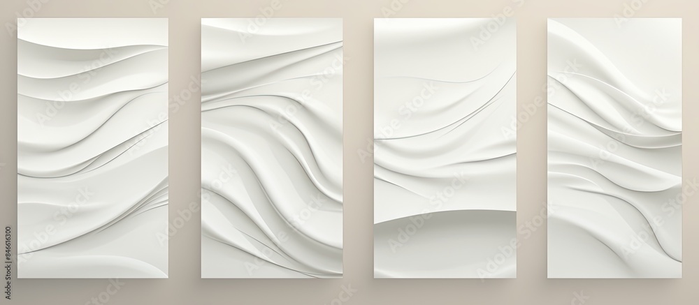 Poster set of isolated blank templates with a wrinkled paper effect for wall paper poster mockup with copy 