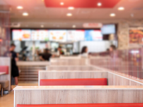 Blurred Fast Food Restaurant Interior
