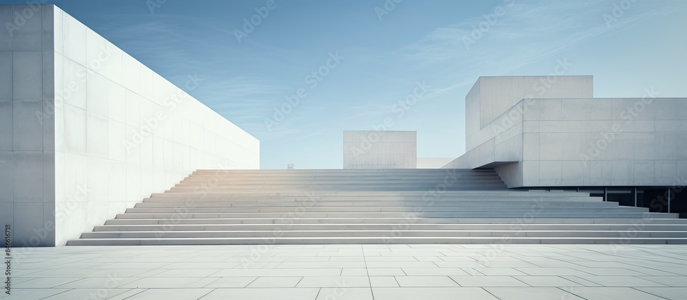Aufkleber Modern urban architecture with a partially visible square platform, including copy space image.
