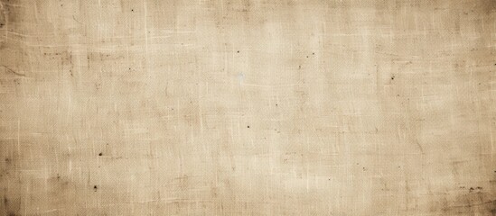 Fototapeta premium Grunge canvas cloth abstract with a natural vintage beige color linen texture background with copy space image.
