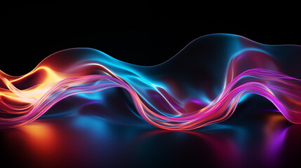 Naklejka premium Vibrant Flowing Abstract Light Waves