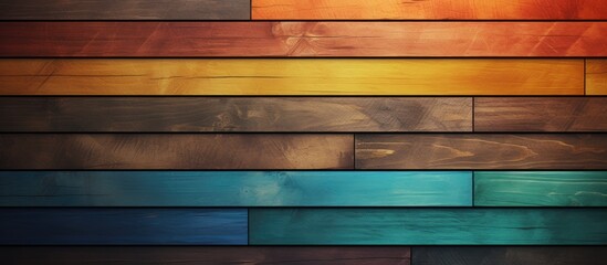 Multicolored wood planks reflecting different textures in a copy space image.