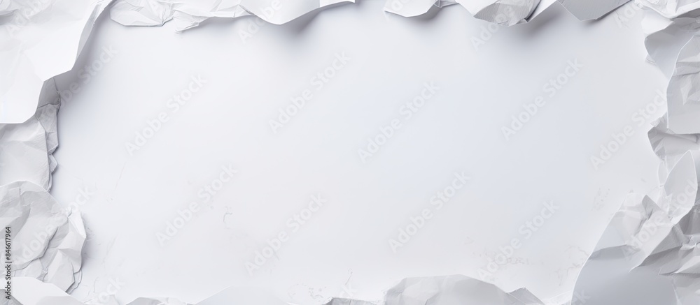 Poster White paper with a torn message showcasing a transparent copy space image.