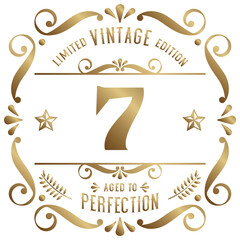 7 years birthday vintage