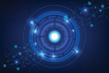 Futuristic sci fi technology background circles digital hi-tech. Circle abstract technology digital UI futuristic HUD element