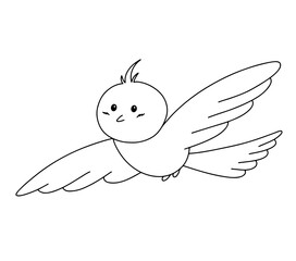 Obraz premium Hand drawing line of Flying bird isolated on transparent background. vector doodle illustration