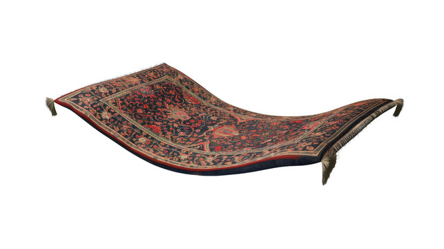 Flying magic carpet on a transparent background