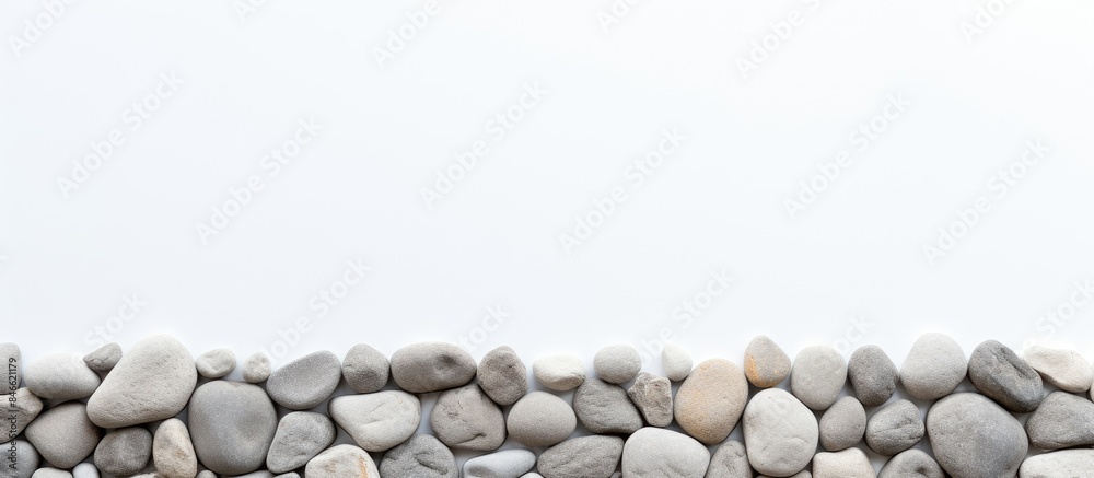 Aufkleber Empty stone floor on white background for displaying or mockup product with copy space image.