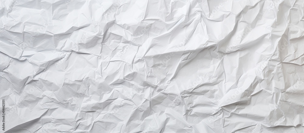 Poster texture background of crumpled and creased white paper, ideal for marketing with copy space image.