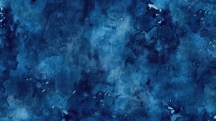 Blue background with surface patina and vintage tie effect in a drawn watercolour style creating an indigo seamless tie graphic design pattern