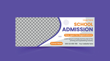 School admission banner template, admission banner