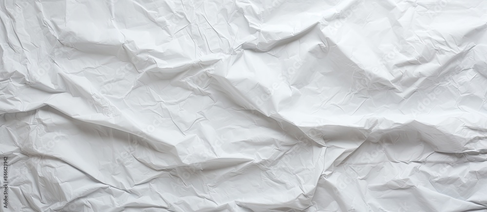 Poster texture background of crumpled and creased white paper, ideal for marketing with copy space image.