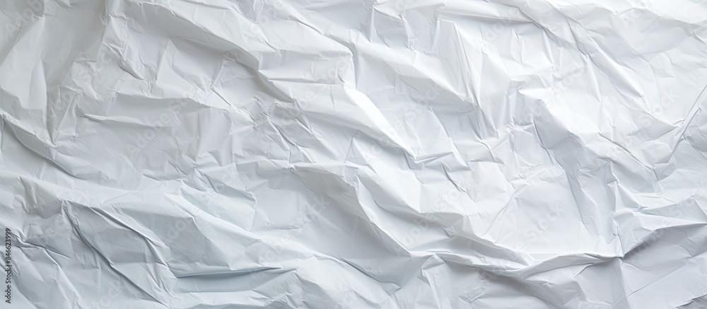 Poster Texture background of crumpled and creased white paper, ideal for marketing with copy space image.