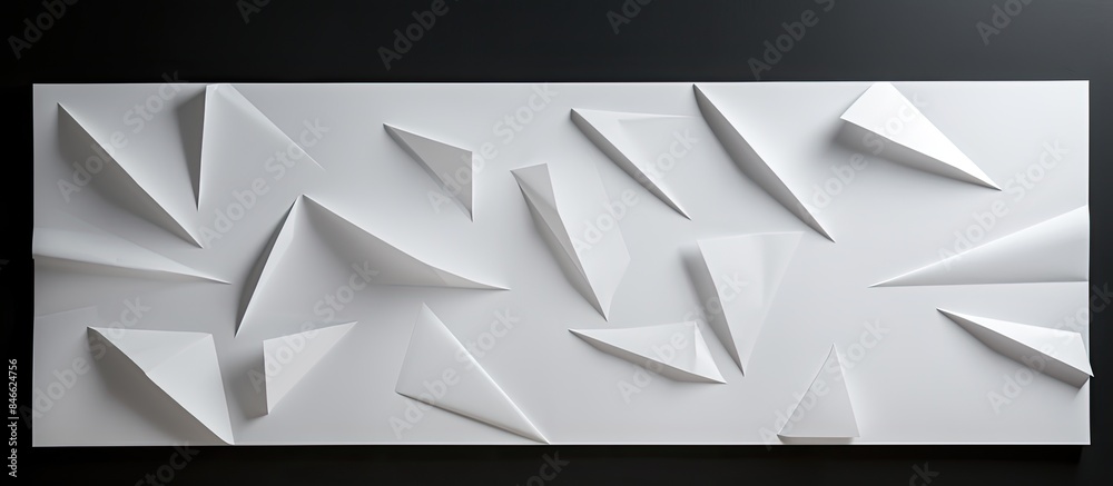 Poster white paper sheets displayed on a black wall providing a copy space image.