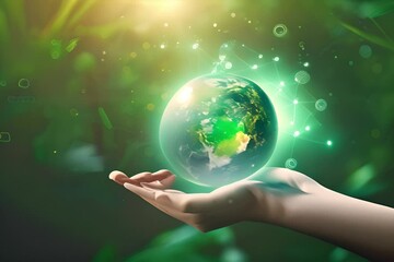 Eco-friendly earth, environmental saving with tree care planting and go green concept on volunteering hands for World environment day. slow motion video-4K - Powered by Adobe