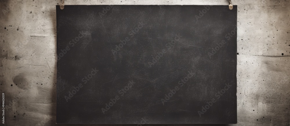 Poster Vintage black poster displayed on the bulletin board with empty space for text or images. with copy space image. Place for adding text or design