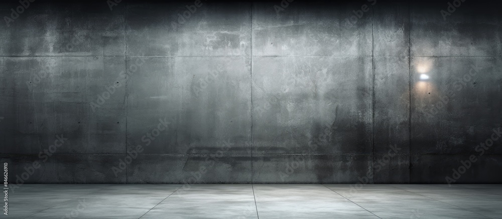 Aufkleber In the dim light, a concrete wall in an urban underground setting is highlighted, creating a striking image with copy space.