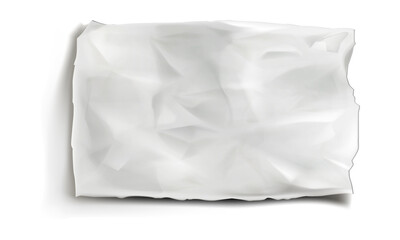 Obraz premium Crumpled white paper isolated on transparent background.