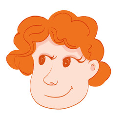 Fototapeta premium Vector illustration of a girl with ginger hair