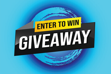 giveaway enter and win word vector illustration 3d style for social media landing page, template, ui, web, mobile app, poster, banner, flyer, background, gift card, coupon, label, wallpaper

