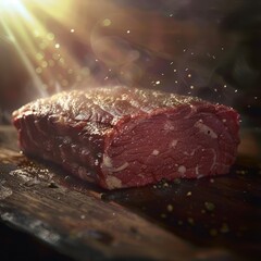 Sliced Steak on Cutting Board