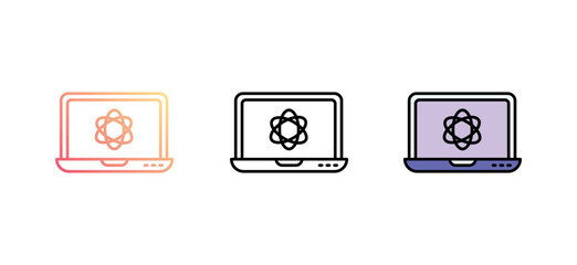 Laptop icon design with white background stock illustration