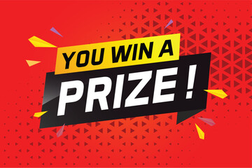 you win prize word concept vector illustration with 3d style for use landing page, template, ui, web, mobile app, poster, banner, flyer, background, gift card, coupon, wallpaper

