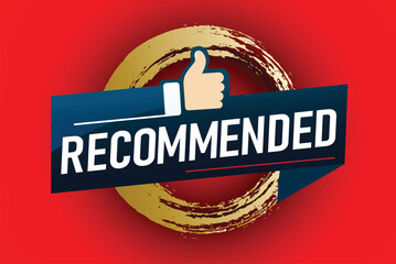 Recommended word concept vector illustration with lines modern futuristic 3d style for landing page template web mobile app poster banner flyer background gift card coupon label

