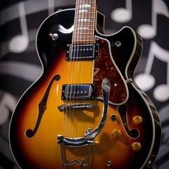 Fototapeta premium electric guitar on black