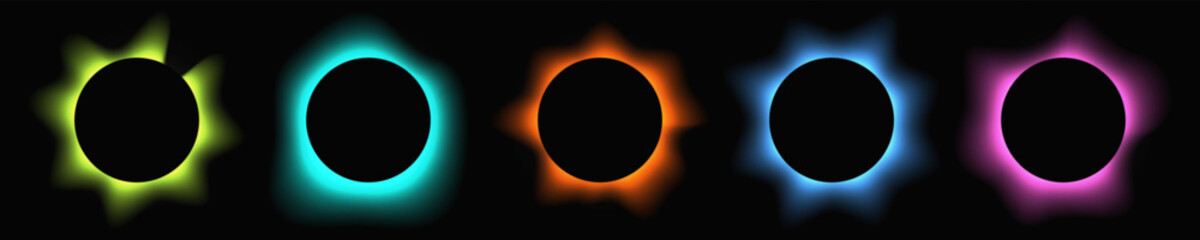 Set of circle illuminate light frames